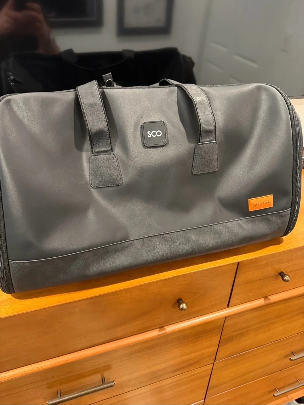 Stitch Golf Black Travel Duffel with Detachable Shoulder Strap